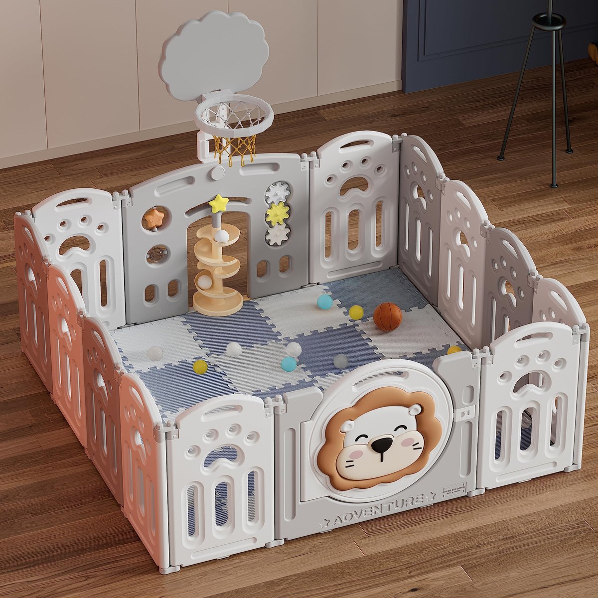 Adventure Lion Baby Playpen for Baby and Toddlers Foldable – baby playpen