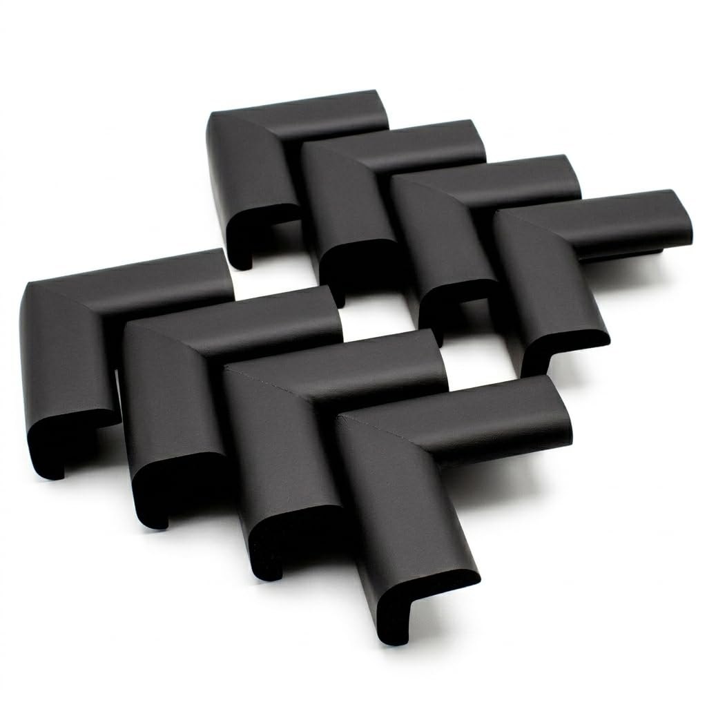 AKORD Pack of 8 Baby Safety Corner Protectors for Table, black – corner protectors