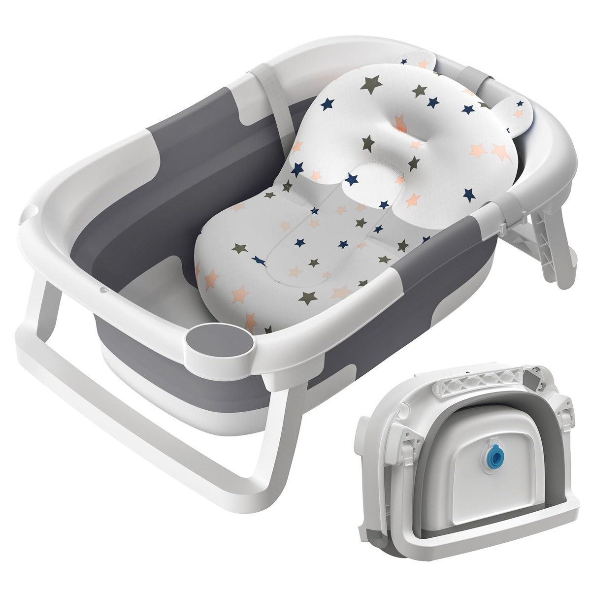 Baby Bath Tub Foldable Collapsible Newborn Bathtub Essentials with Bath – baby bath tub