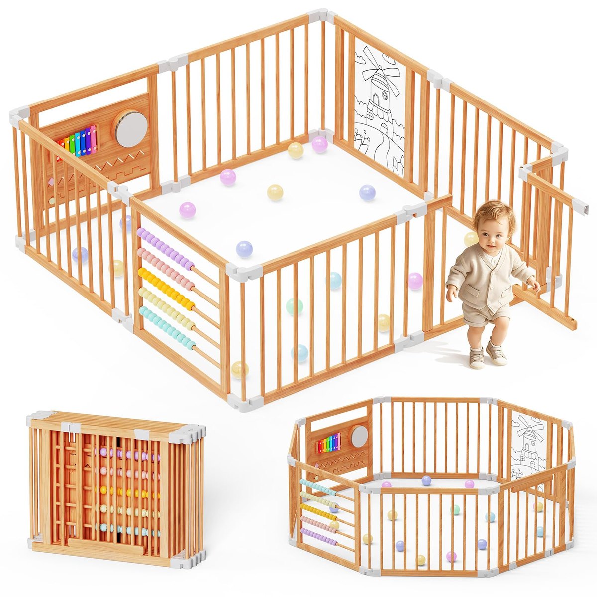 Baby Playpen 160x160x61cm Foldable Indoor for Babies and Toddlers -8 – baby playpen