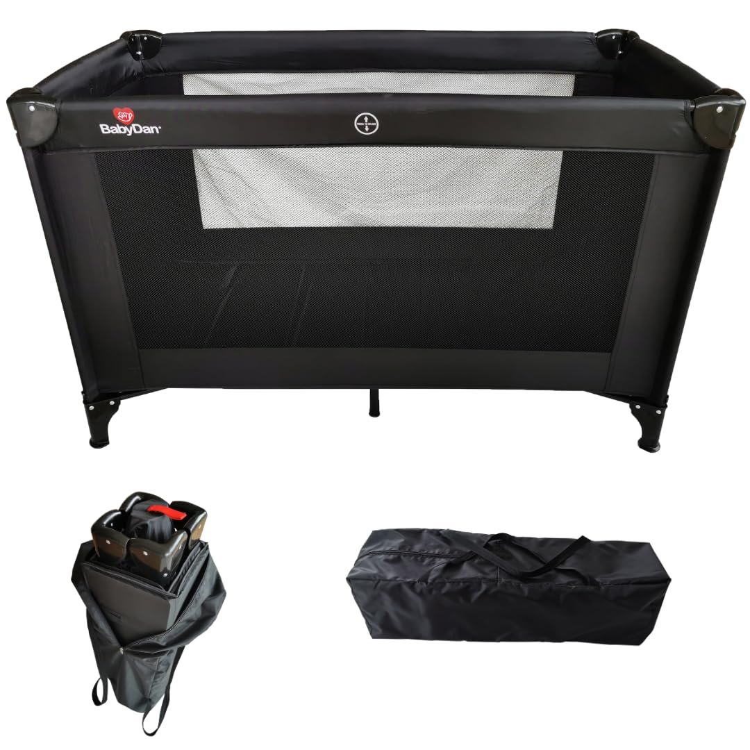 BabyDan Folding Travel Cot 60 x 120 cm, black – travel cot