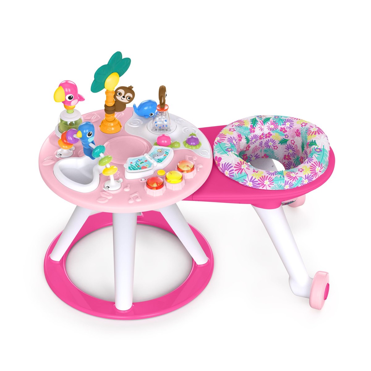 Bright Starts Around We Go 2-in-1 Walk-Around Activity Center, coral – activity walker