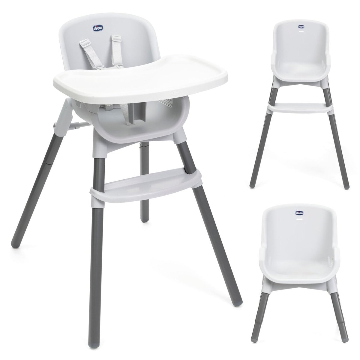 Chicco Zest 3-in-1 Folding Highchair, grey – convertible high chair