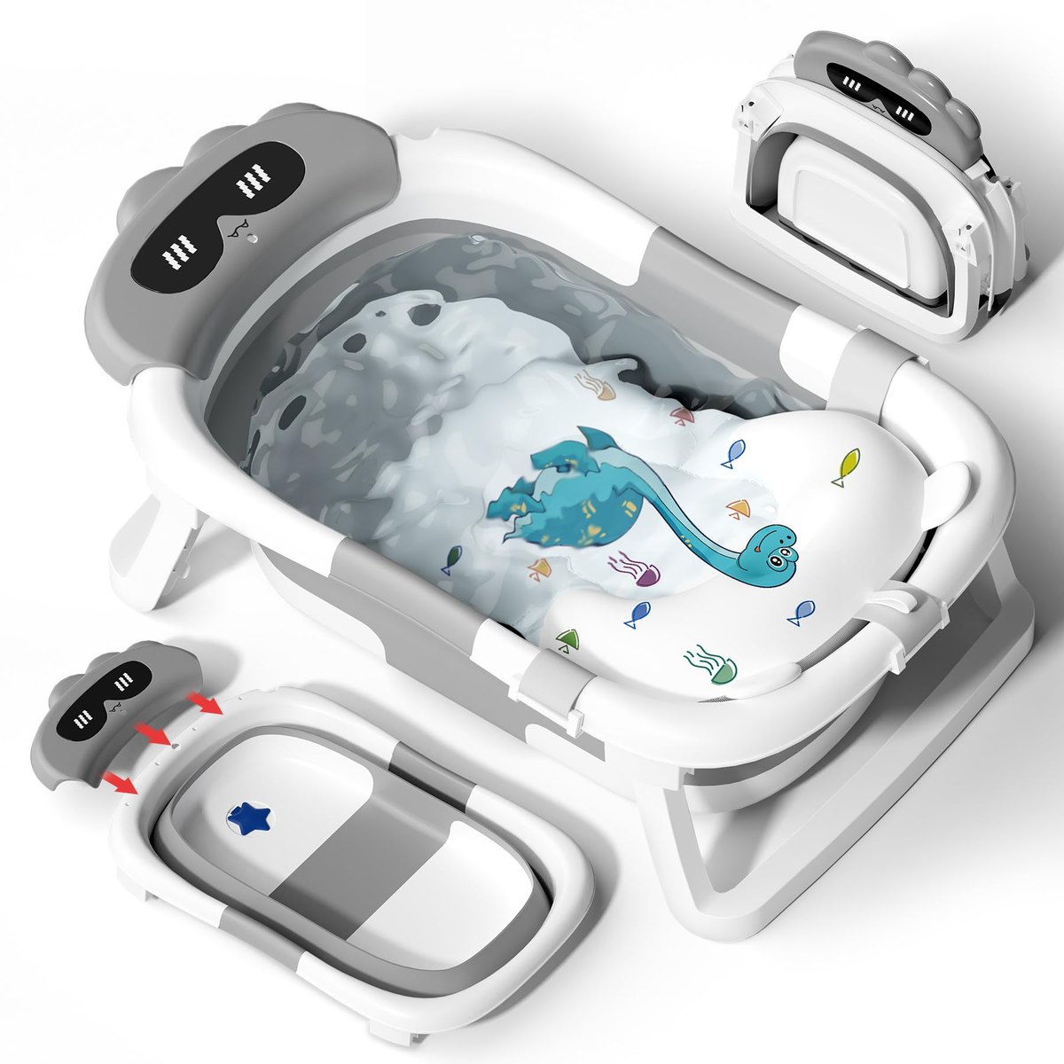 COOSEYA Foldable Baby Bath Tub Essentials for Newborn – baby bath tub