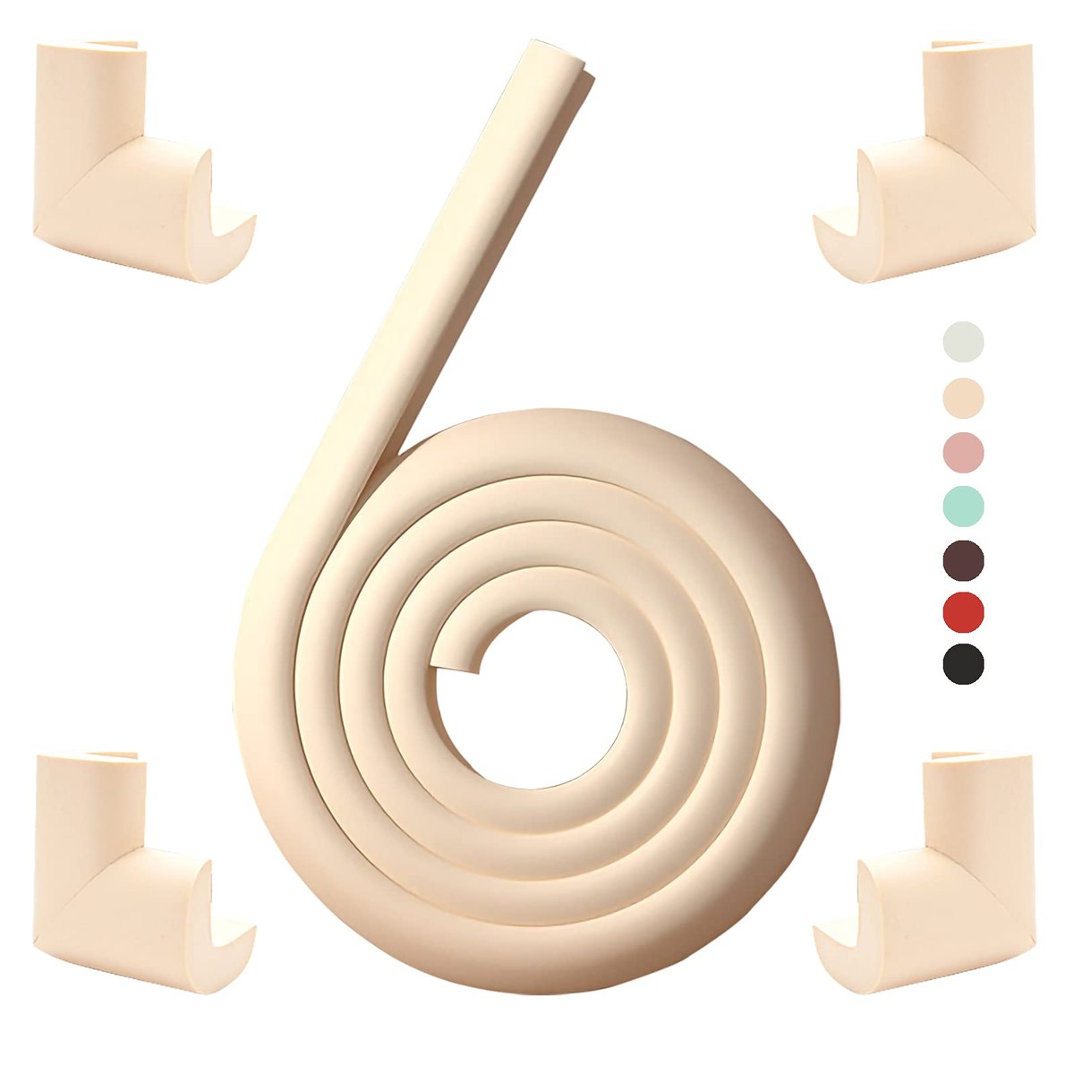 Foam Baby Corner & Edge Protectors, beige – edge and corner protector set