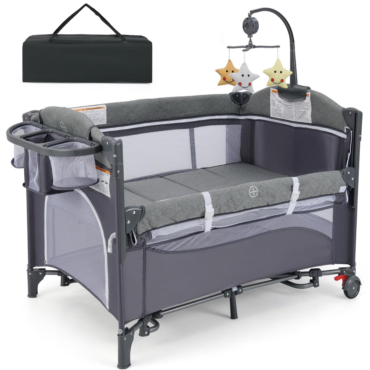 GYMAX Baby Travel Cot 5-in-1 Portable Baby Bed Playard – travel cot