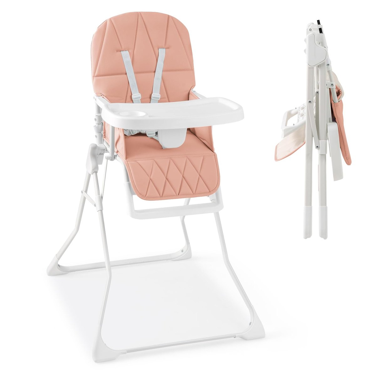 GYMAX High Chairs for Babies and Toddlers, pink – high chair