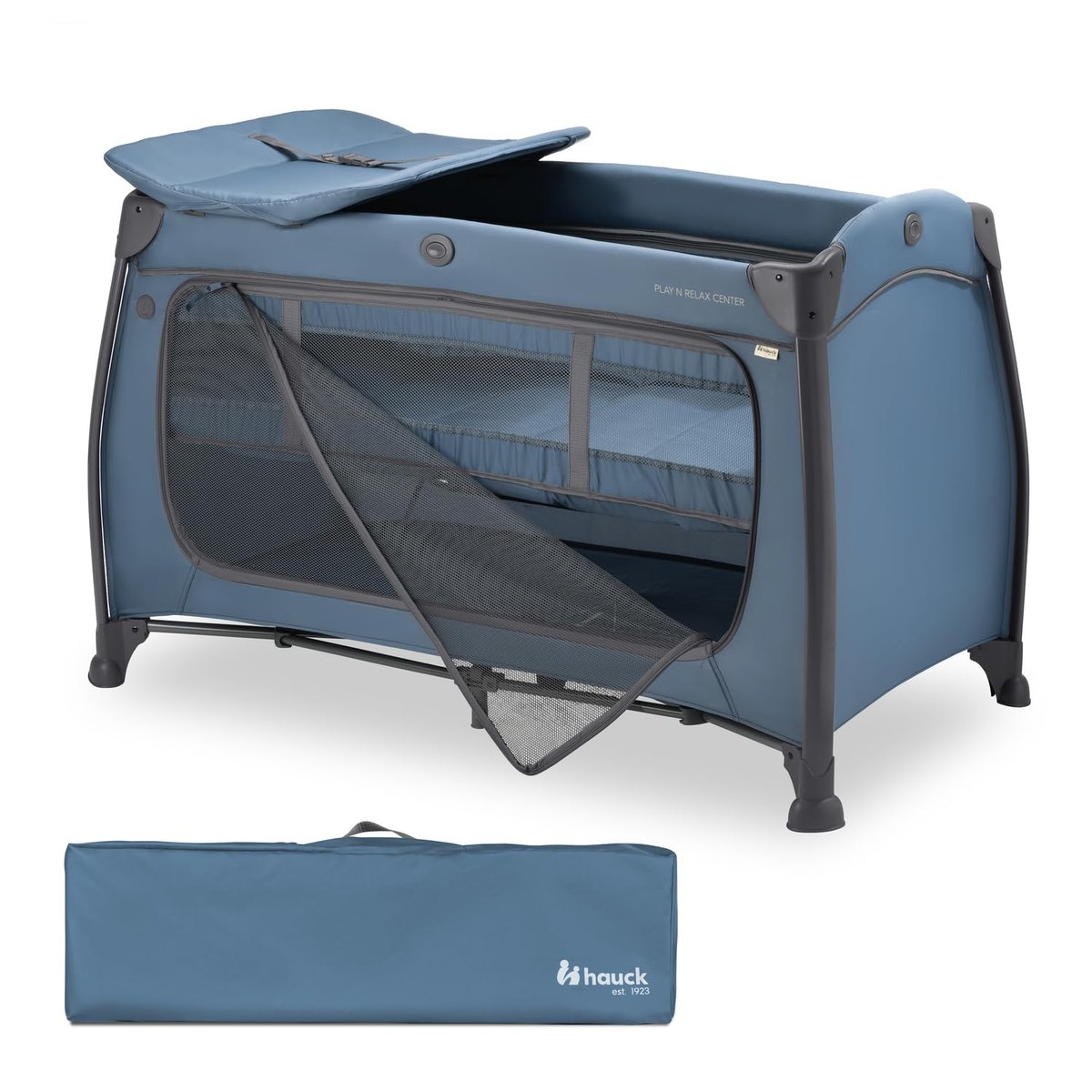 hauck All-in-One Travel Cot Newborn Set, blue – travel cot