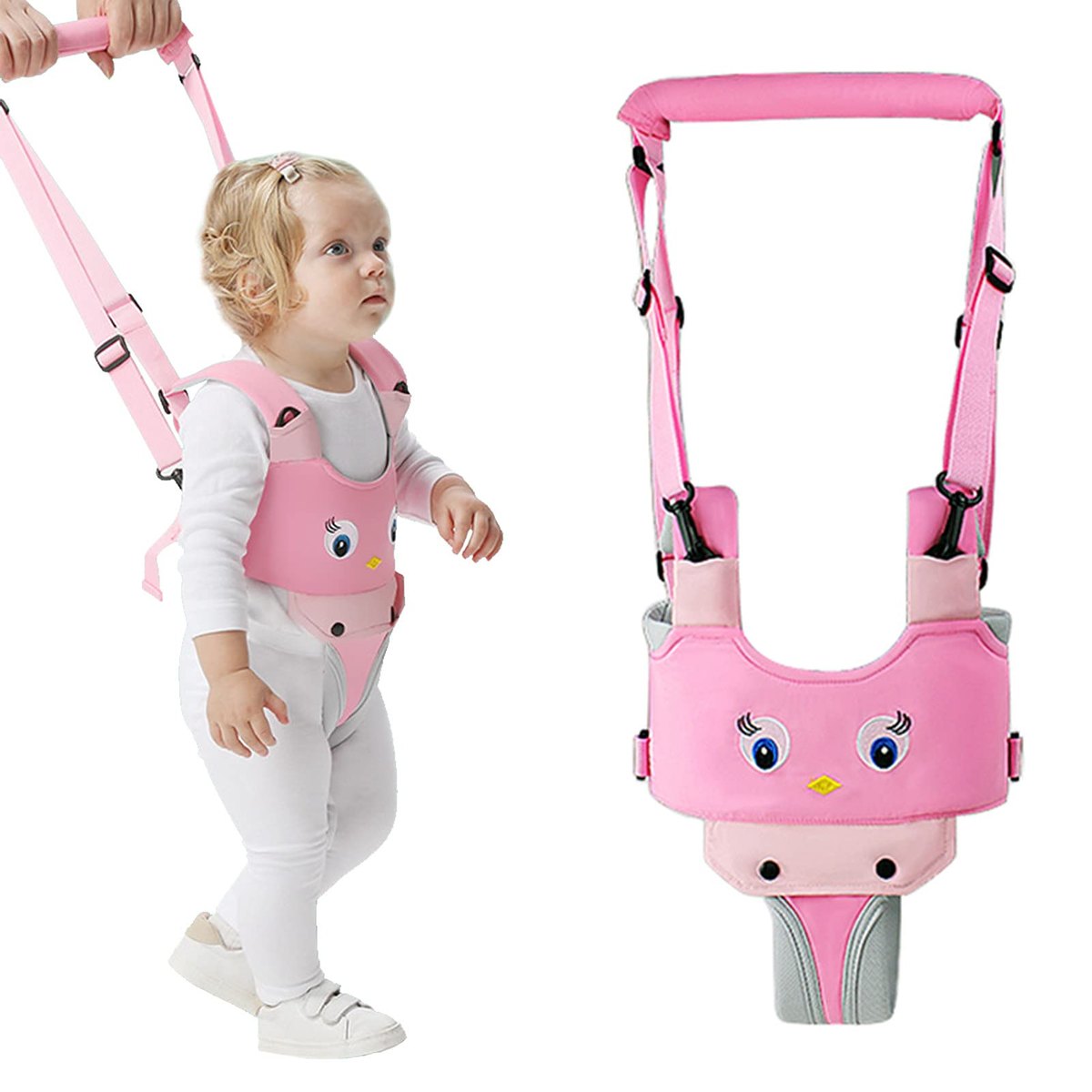 IULONEE Baby Walking Harness Handheld Kid Walker Helper Assistant Belt, pink – walking harness