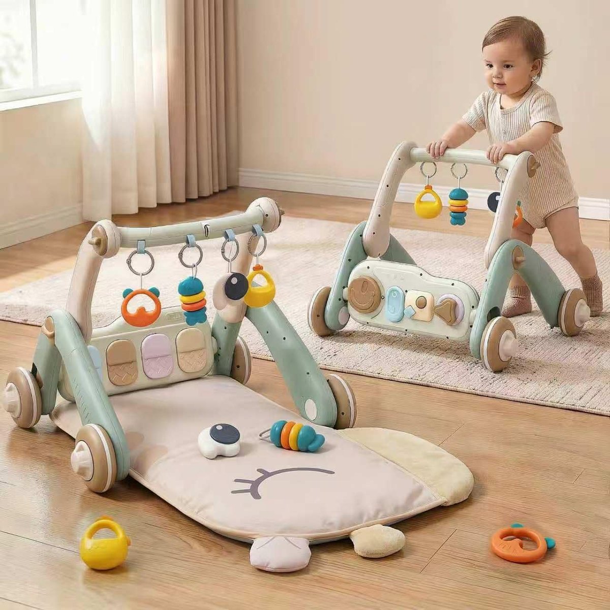 Jovow 2 in 1 Baby Gym with Walker, white – activity walker