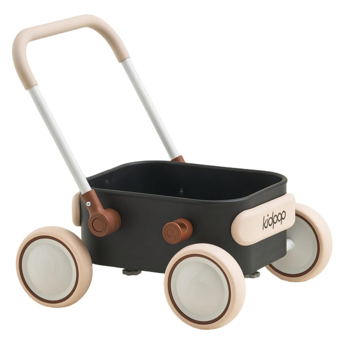 Kidpop PULA Push & Pull Walker Wagon, black – push-along walker