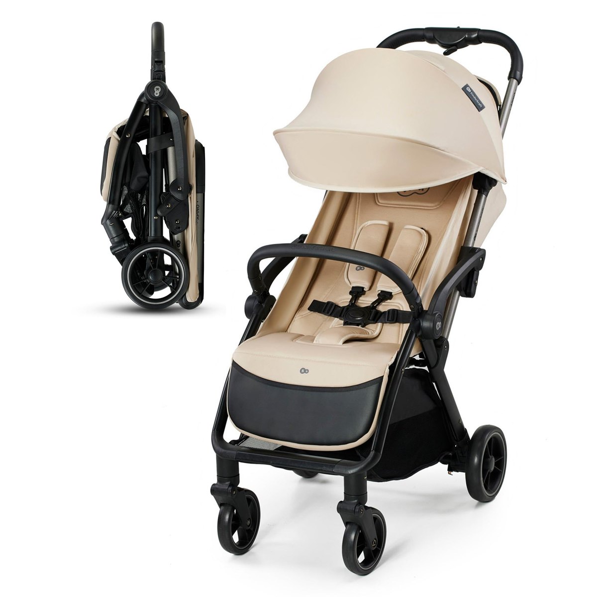 Kinderkraft APINO Lightweight Stroller Beige – compact stroller
