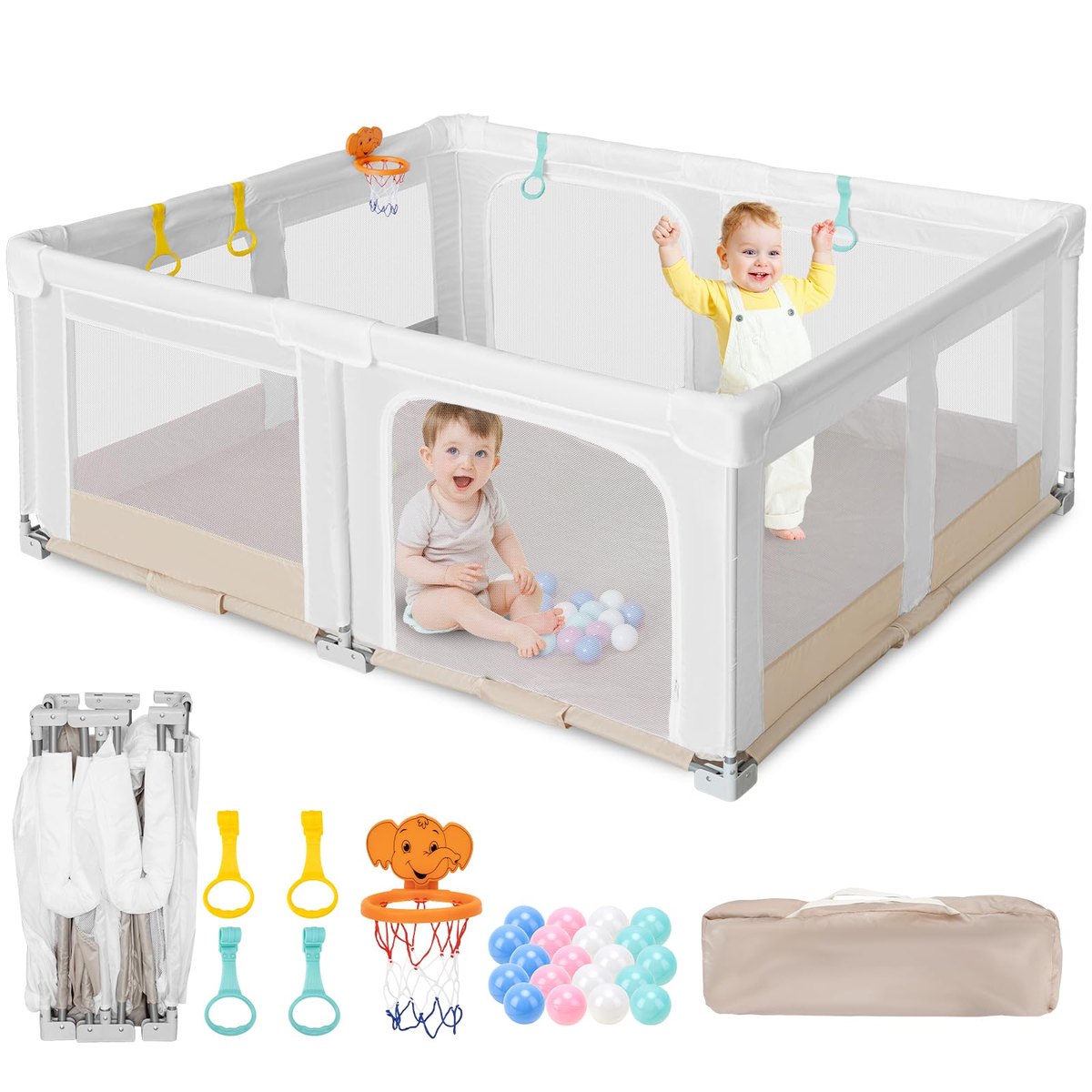 Large & Foldable Baby Playpen for Toddlers: 180x150x75 cm Indoor – baby playpen