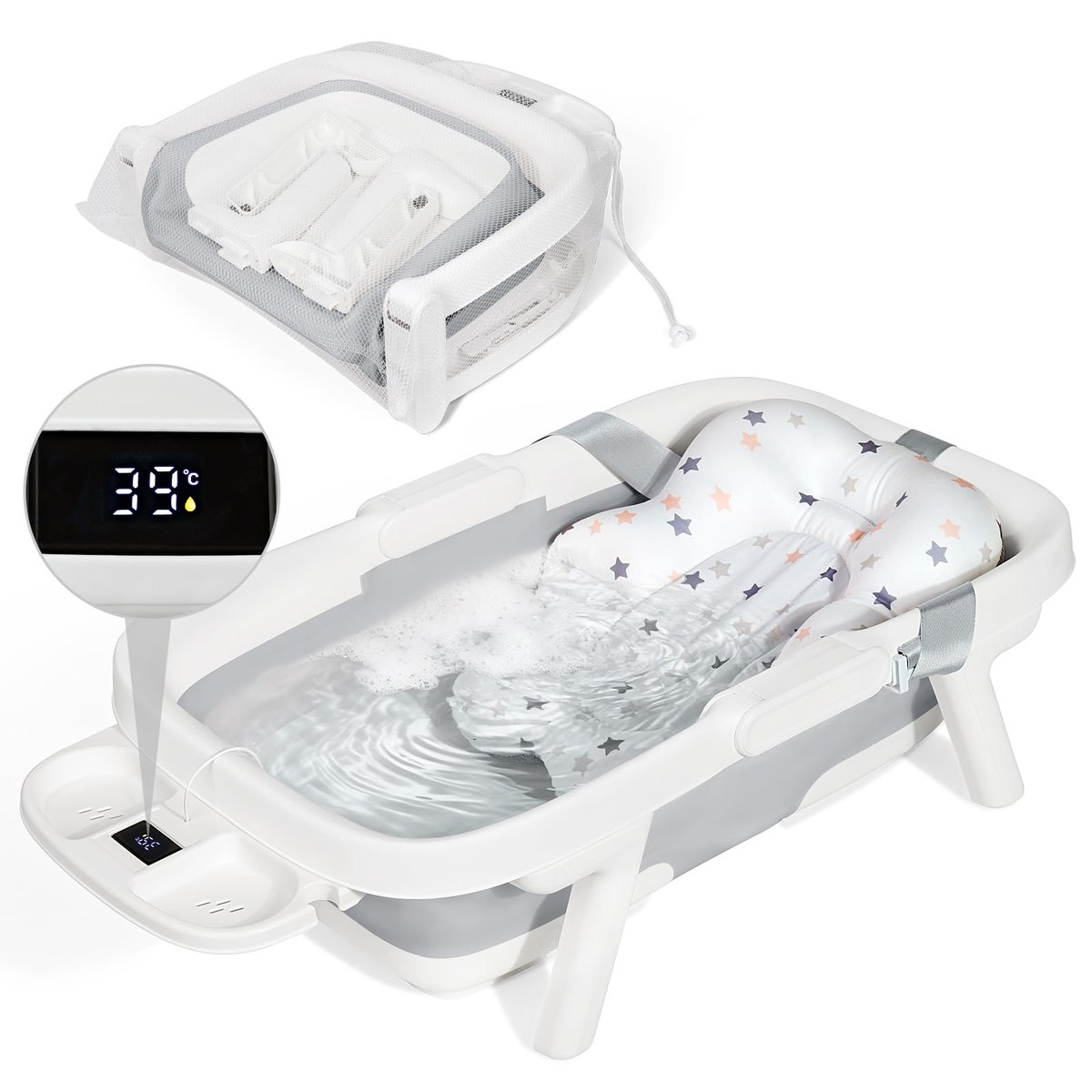 Orzbow Large Baby Bath Tub, grey – baby bath tub