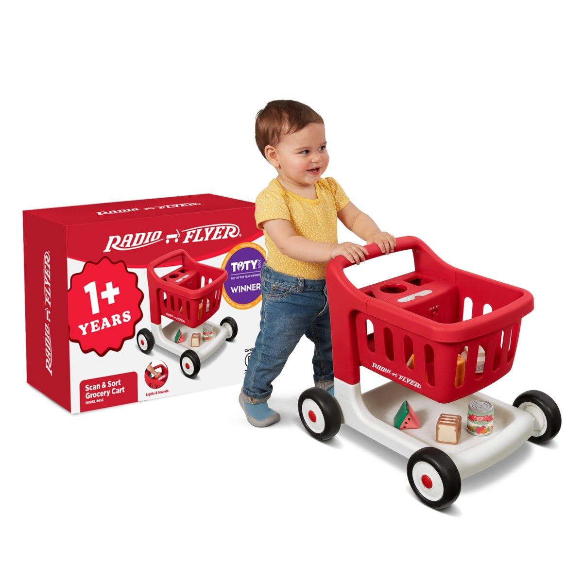 Radio Flyer Scan & Sort Shopping Cart Baby Walker – push-along walker
