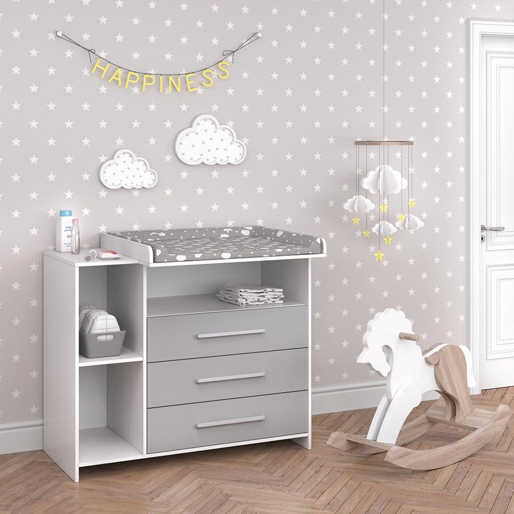 Vicco Changing dresser Oskar White/Grey – changing table or unit