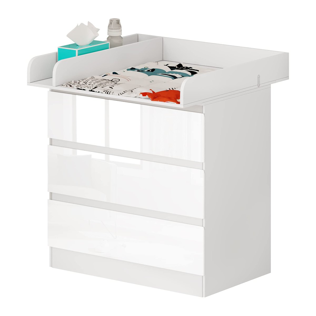 WOLTU Baby Changing Unit with 3 Drawers, white – changing table or unit