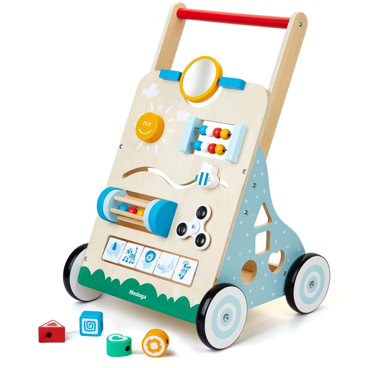 Wooden Baby Walker 10 in 1 Baby Activity Center – push-along walker
