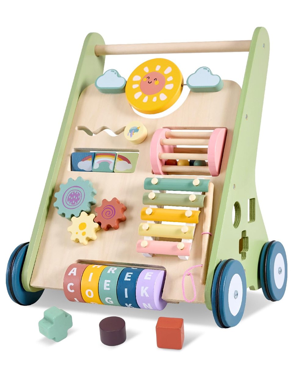 Wooden Baby Walker for 1 Year Old – push-along walker
